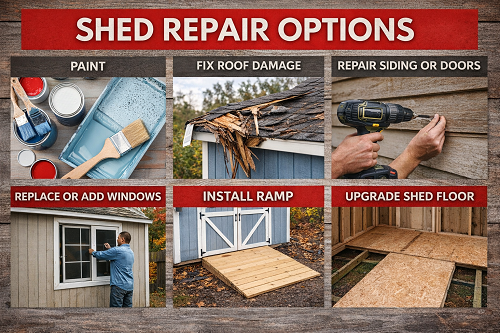 Shed repair options chart